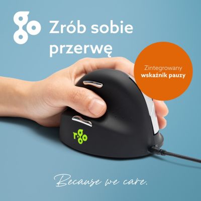 23. Ergonomic R-Go HE Left-Handed USB Mouse Black/Silver