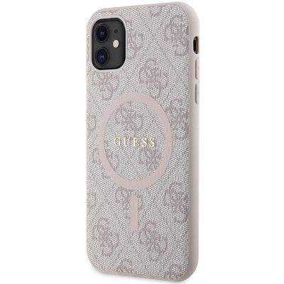 2. Guess GUHMN61G4GFRP iPhone 11 6.1" / Xr pink/pink hardcase 4G Collection Leather Metal Logo MagSafe