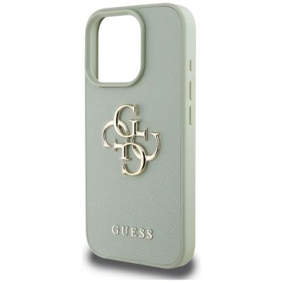 6. Guess Grained Big 4G Logo Small Classic Logo case for iPhone 16 Pro Max - green