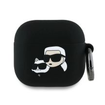 Karl Lagerfeld Silicone Karl&Chaupette Head 3D Case for AirPods 4 - Black