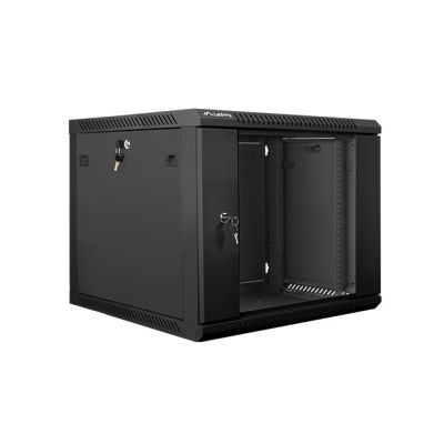 Lanberg WF01-6609-10B single-section cabinet (9U; 500mm / 600mm / 600mm; wall-mounted; Glass; 19''; black)
