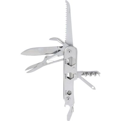 9. SURVIVAL TOURIST KIT 15-IN-1 POCKET KNIFE SILVER