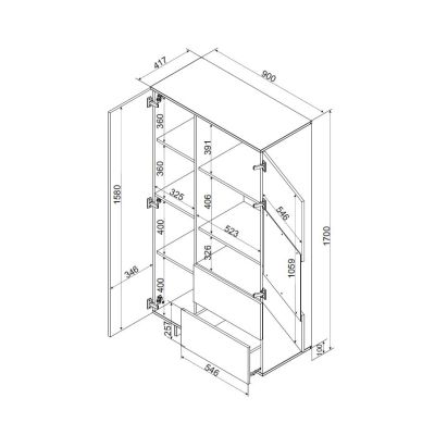 4. ALMA display cabinet 90x41.5xH170 cashmere