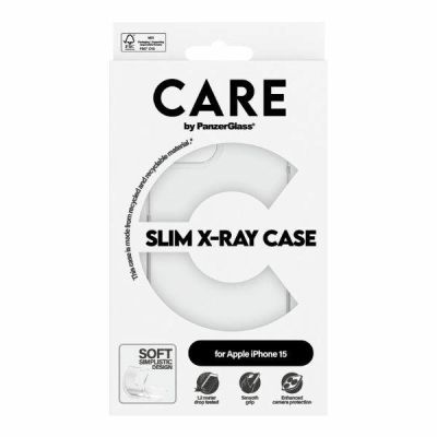4. CARE by PanzerGlass Slim X-Ray Case for iPhone 15 - Clear