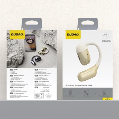 7. Dudao U4Pro Bluetooth universal over-ear headset for both ears - beige and gold