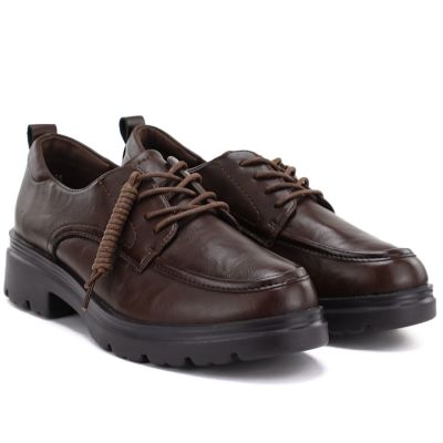 4. Jezzi JH03-3 women's brown leather shoes