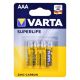 2. VARTA Superlife R03 AAA zinc-carbon battery pack (Zn-C; x 4)