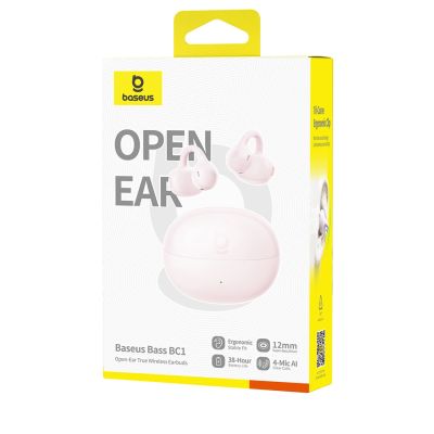 4. OWS Baseus Bass BC1 Earphones with Clip - Pink