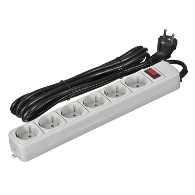 5. GEMBIRD SURGE PROTECTOR POWER STRIP 6XSCHUKO, 3M, GRAY