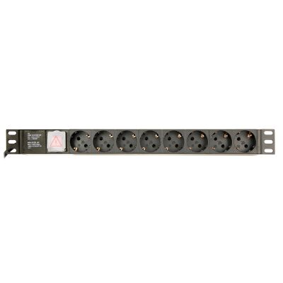 7. GEMBIRD 19" Rack Power Strip PDU EG-PDU-014-C14 1U, 10 A, 8 x SCHUKO, C14 Plug, 3 m Cable