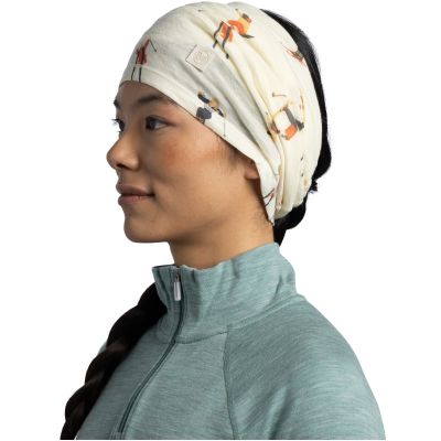 3. Buff Merino Lightweight Prints Multifunctional Neckwear – Digital Prints Tinsu Ecru