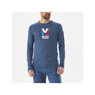 6. MILLET M Trilogy Wool Ts Ls Navy Blue Underwear