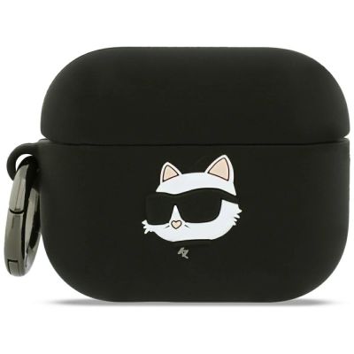 Karl Lagerfeld Silicone Choupette Head 3D Case for AirPods Pro 3 - Black