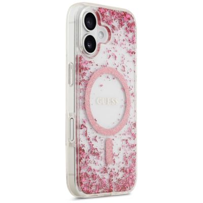 4. Guess Resin Bottom Glitter MagSafe Case for iPhone 17 - Pink