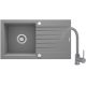Granite sink with tap, 1-bowl, with drainer ZQZBS113 5908212074923