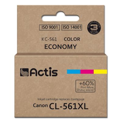 Actis KC-561 Ink (Canon CL-561XL replacement; Supreme; 18 ml; red, blue, yellow). Prints 60% more than OEM.