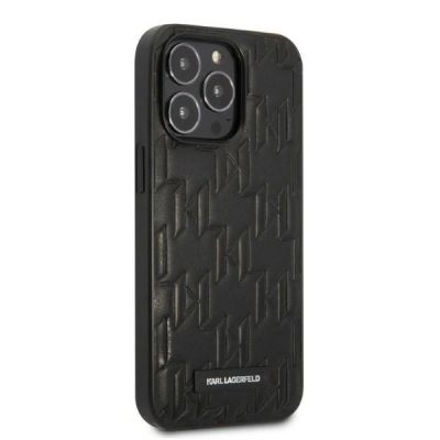 4. Karl Lagerfeld Monogram Plaque Case for iPhone 13 Pro Max - Black