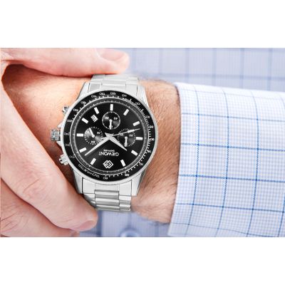 4. Men's Watch Giewont Chronograph Sapphire Silver Black GW3520-B2