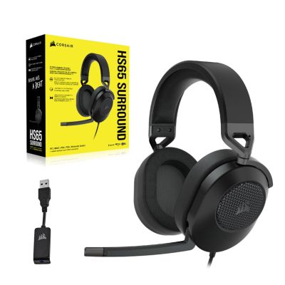 9. Corsair HS65 SURROUND Wired Handheld Gaming Headset Carbon