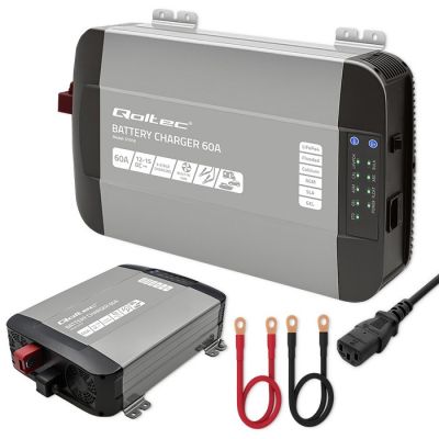 12. Qoltec Smart Monolith Charger for LiFePO4 AGM GEL SLA Batteries 60A 12V Fast Charging
