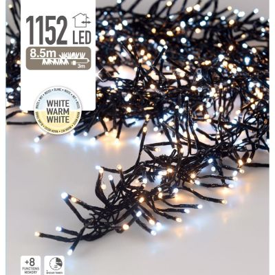11. CHRISTMAS TREE LIGHTS LIGHT CHAIN 1152 LED TIMER COOL AND WARM WHITE