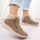22. Beige waterproof leather ankle boots for women – Rieker L7701-24