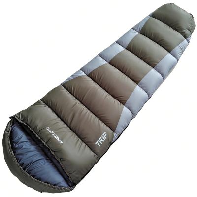 3. TRIP GREEN-GRAY TOURIST SLEEPING BAG WITH COMPRESSION 210X80X50CM ENERO CAMP