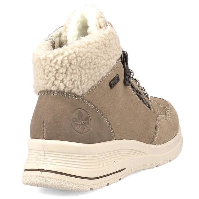 41. Beige waterproof leather ankle boots for women – Rieker L7701-24
