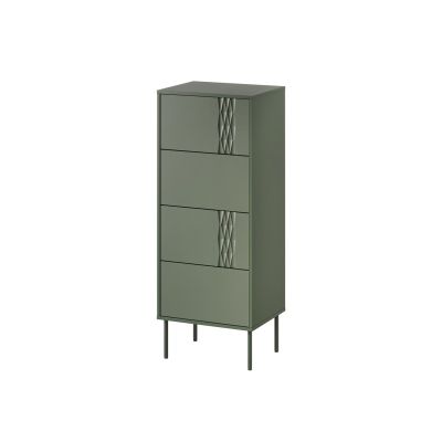 Chest of drawers 4S TRESSE 50x40x125 matt green