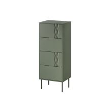 Chest of drawers 4S TRESSE 50x40x125 matt green