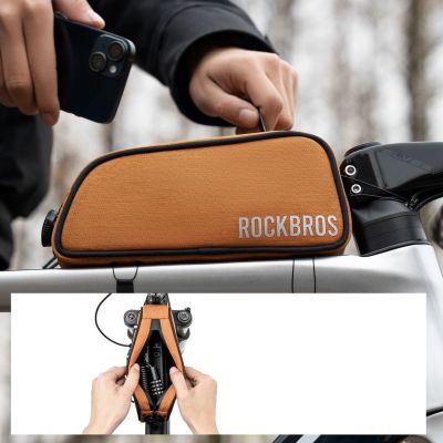 5. Rockbros 30120045004 ROAD TO SKY bicycle bag for the top frame tube, waterproof, 0.7L - orange