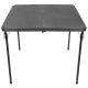 19. TOURIST CATERING SET FOLDING TABLE 86.5x86.5x71CM AND 4 BLACK CHAIRS