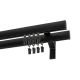 Double Apartment Curtain Track BLACK 240 CM with Curtain Clips KOWALSKI