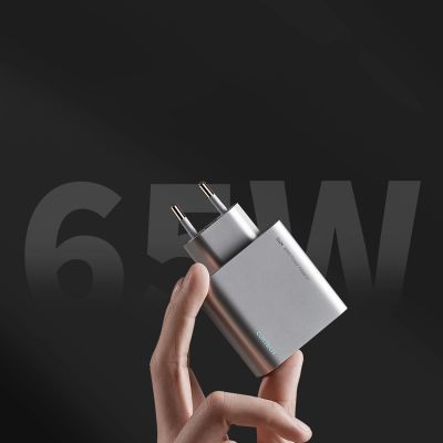 9. Cuktech 65W GaN 2xUSB-C 1xUSB-A Wall Charger - Gray