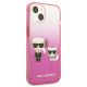 4. Karl Lagerfeld Gradient Ikonik Karl&Choupette Case for iPhone 13 mini - Pink