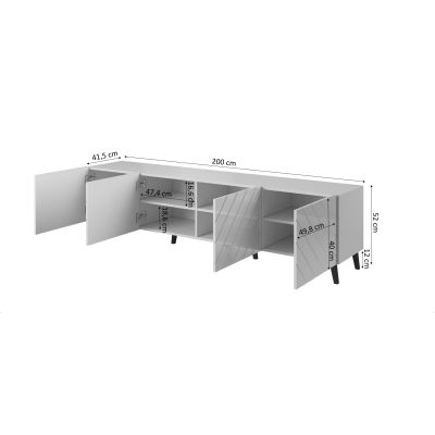 4. ABETO TV cabinet 200x42x52 black/gloss black