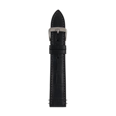 Black Zeppelin Leather Strap, 20 mm
