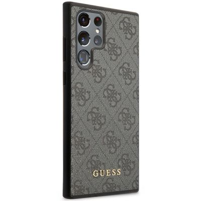 4. Guess GUHCS23LG4GFGR S23 Ultra S918 grey/grey hardcase 4G Metal Gold Logo