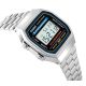 3. Casio A168WA Unisex Digital Watch with Stainless Steel Bracelet, Silver