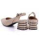 3. Women's sandals with decorative heels, beige, Vinceza 26-62285