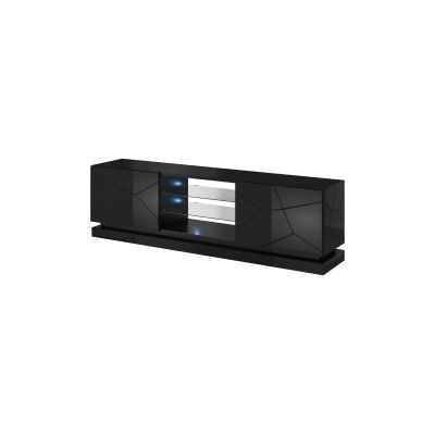 2. TV cabinet QIU 200 MDF gloss black/gloss black