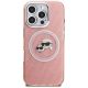 3. Karl Lagerfeld IML Glitter Karl & Choupette Heads Logo MagSafe Case for iPhone 16 Pro Max - Pink
