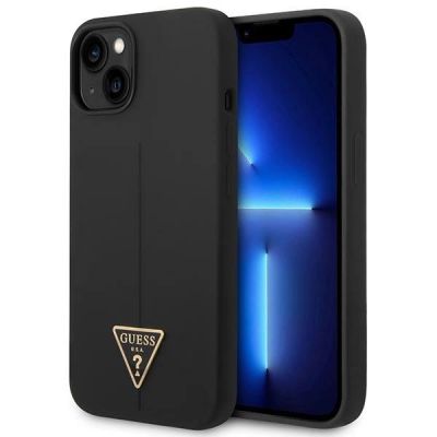 Guess GUHCP14SSLTGK iPhone 14 6.1" black/black hardcase Silicone Triangle