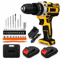 Extralink Tools | Cordless Drill Driver | Yellow + 2 Batteries