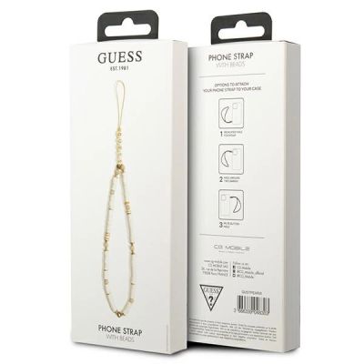 3. Guess pendant GUSTPEAW Phone Strap white/white Heishi Beads
