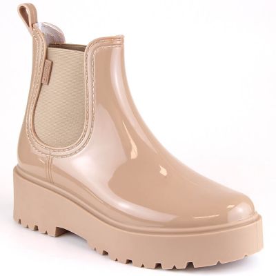 Big Star W INT1918B beige patent leather platform boots