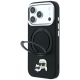2. Karl Lagerfeld with Ring Stand 360 Karl & Choupette Heads Pin MagSafe Case for iPhone 18 Pro / 17 Pro - Black