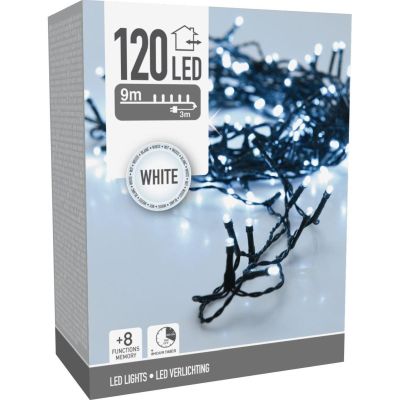 15. CHRISTMAS TREE LIGHTS LIGHT CHAIN 120 LED TIMER COOL WHITE