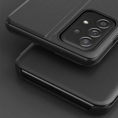 11. Eco Leather View Case an elegant case with a flap and stand function for Samsung Galaxy A73 red