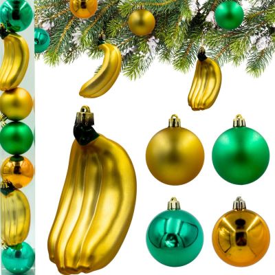 7. DECORATIVE PLASTIC BAUBLE SAFE 7 PCS BANANA MICA